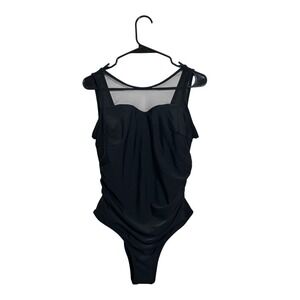 Live Life on the Beach Black Mesh Ladder Back One Piece‎ Swimsuit Size M NWT
